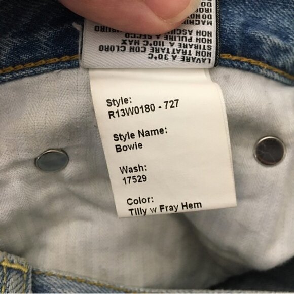 R13 Bowie Tilly w Fray Hem Jeans - Picture 12 of 13